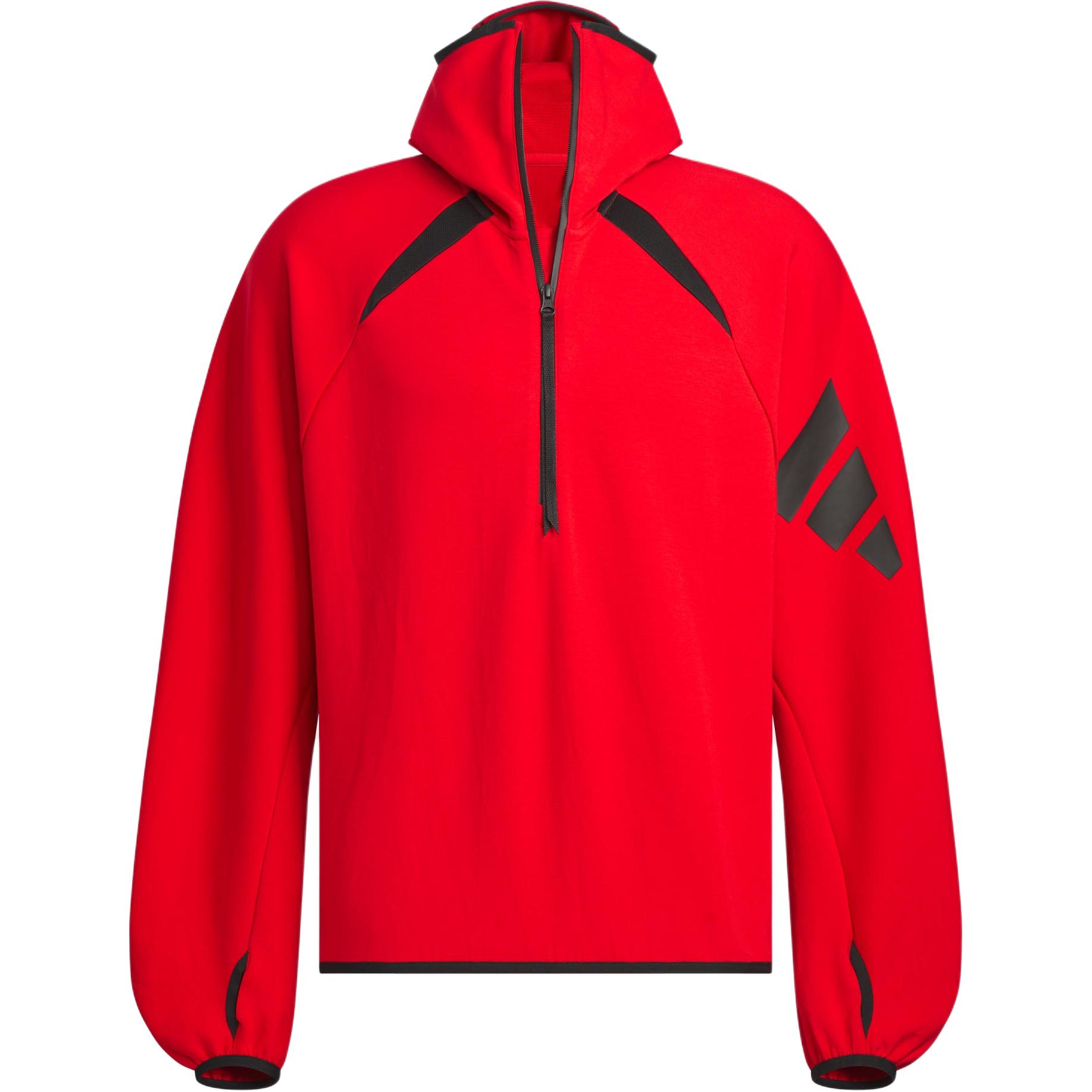 adidas Future Style Half-Zip Hoodie Sweatshirt Light Crimson Pullover JW4641 圖 2