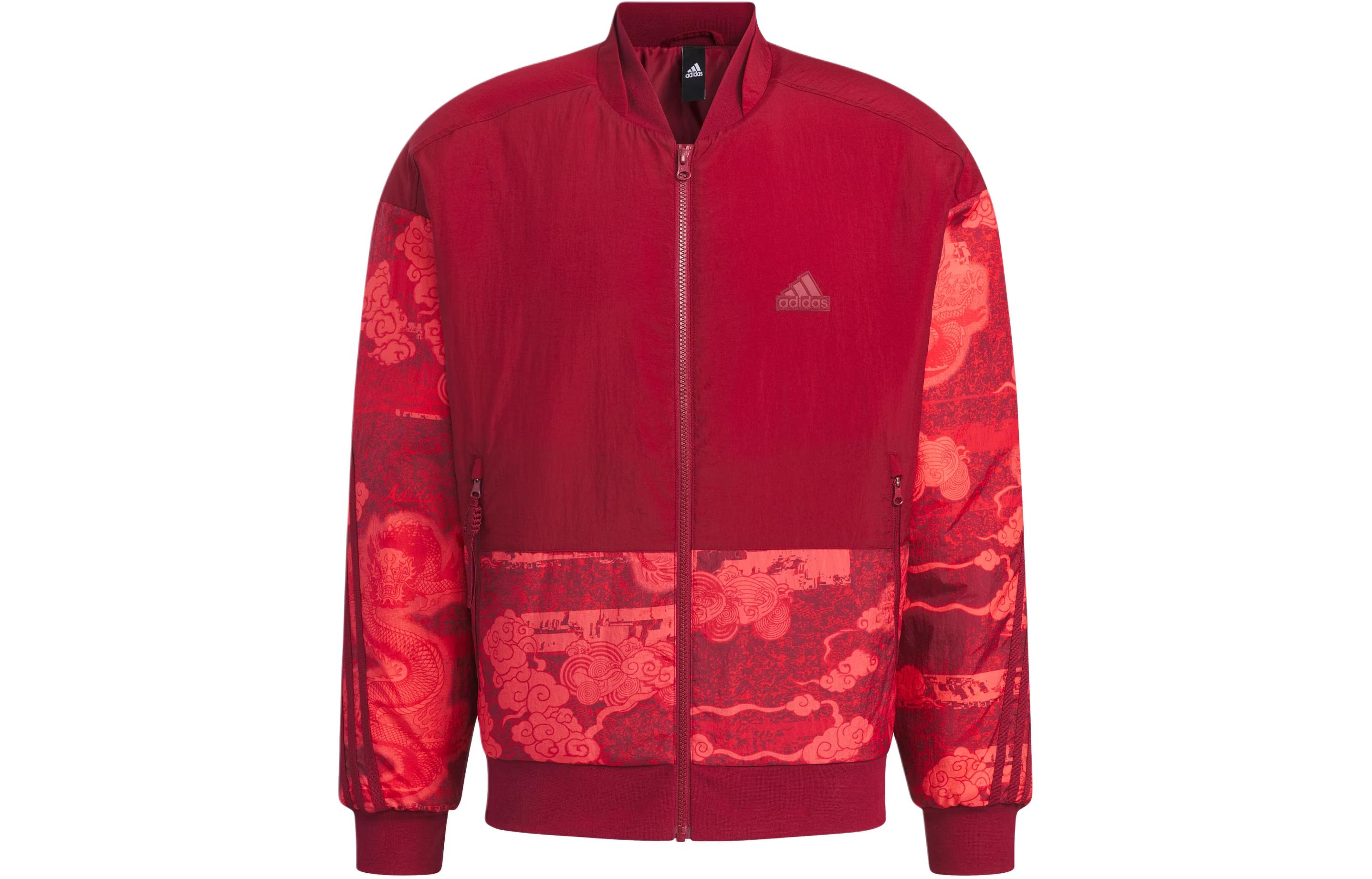 adidas Future Style Padded Jacket Retro Print Casual Unisex - Burgundy IM9042