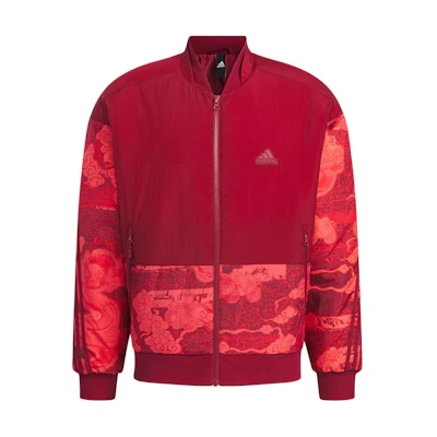 adidas Future Style Padded Jacket Retro Print Casual Unisex - Burgundy IM9042