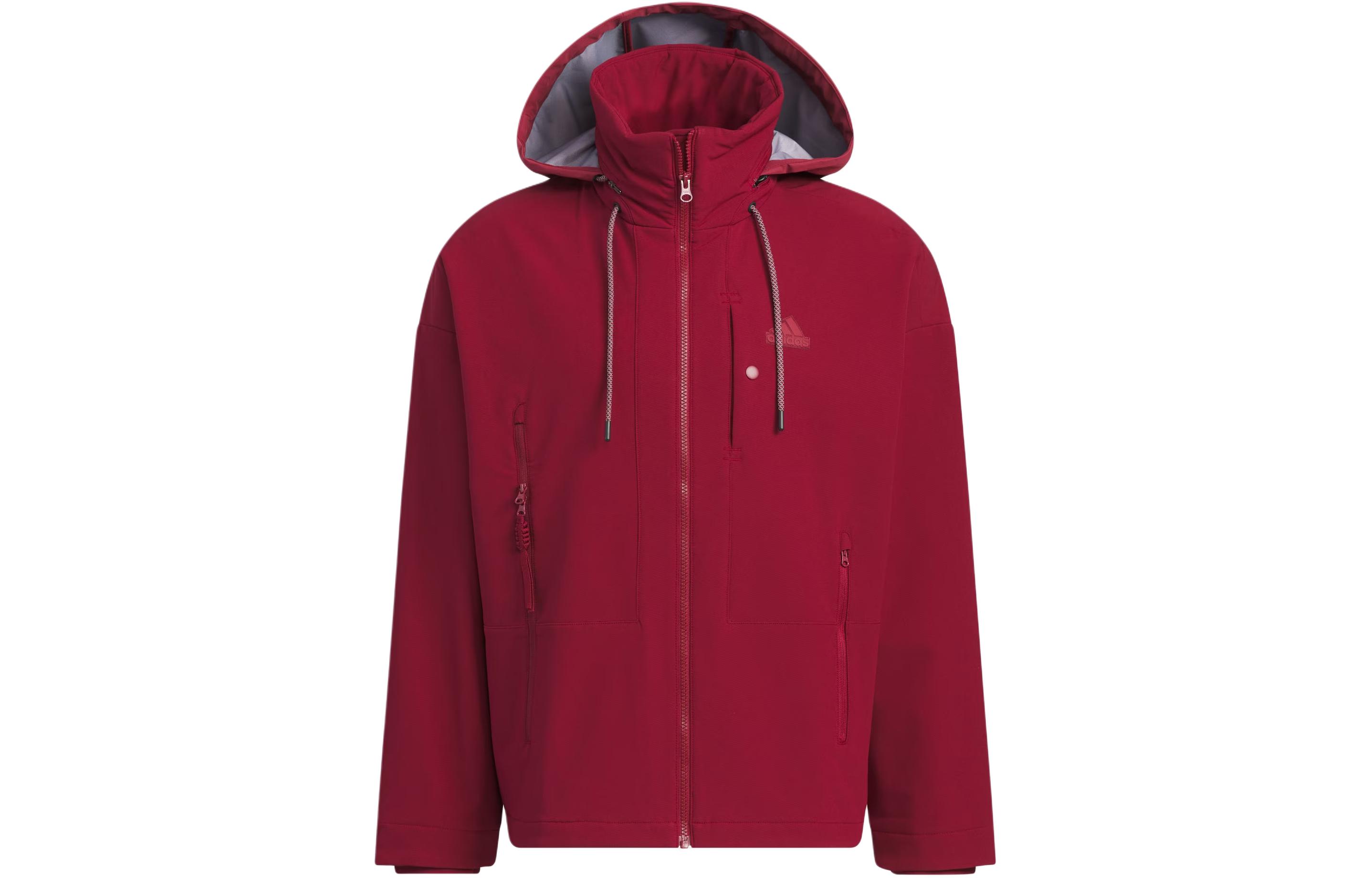 adidas Future Style Reflective Line Colorblock Hoodie Jacket Men Maroon Red IM9060