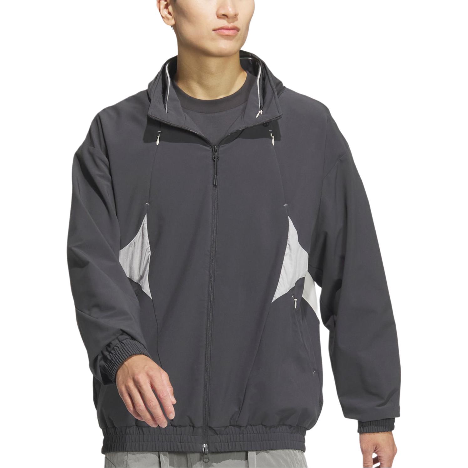 adidas Future Style Woven Loose Fit Hoodie Jacket Carbon Black/Alumina Brown JL9935 圖 3