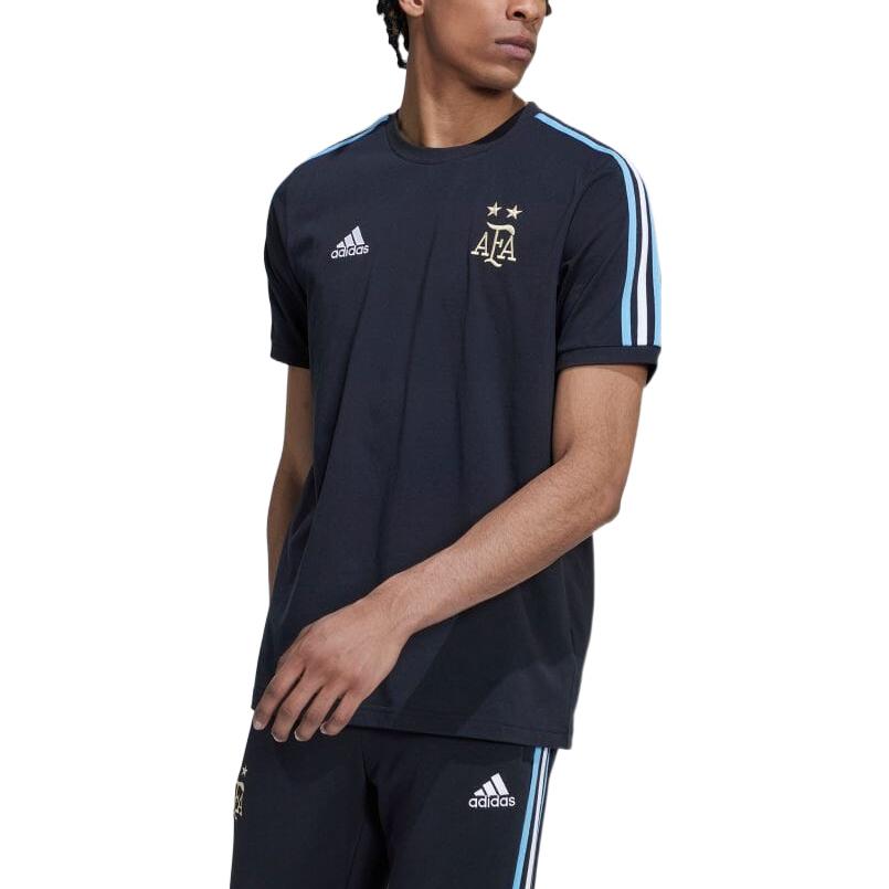 Purchase adidas FW22 Jersey Argentina Patch Bordir Three-Stripe Pria Hitam HF3949