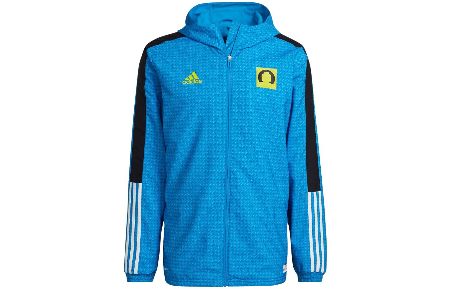 adidas FW22 Embroidered Logo Zip Hoodie Jacket Blue () HI3780