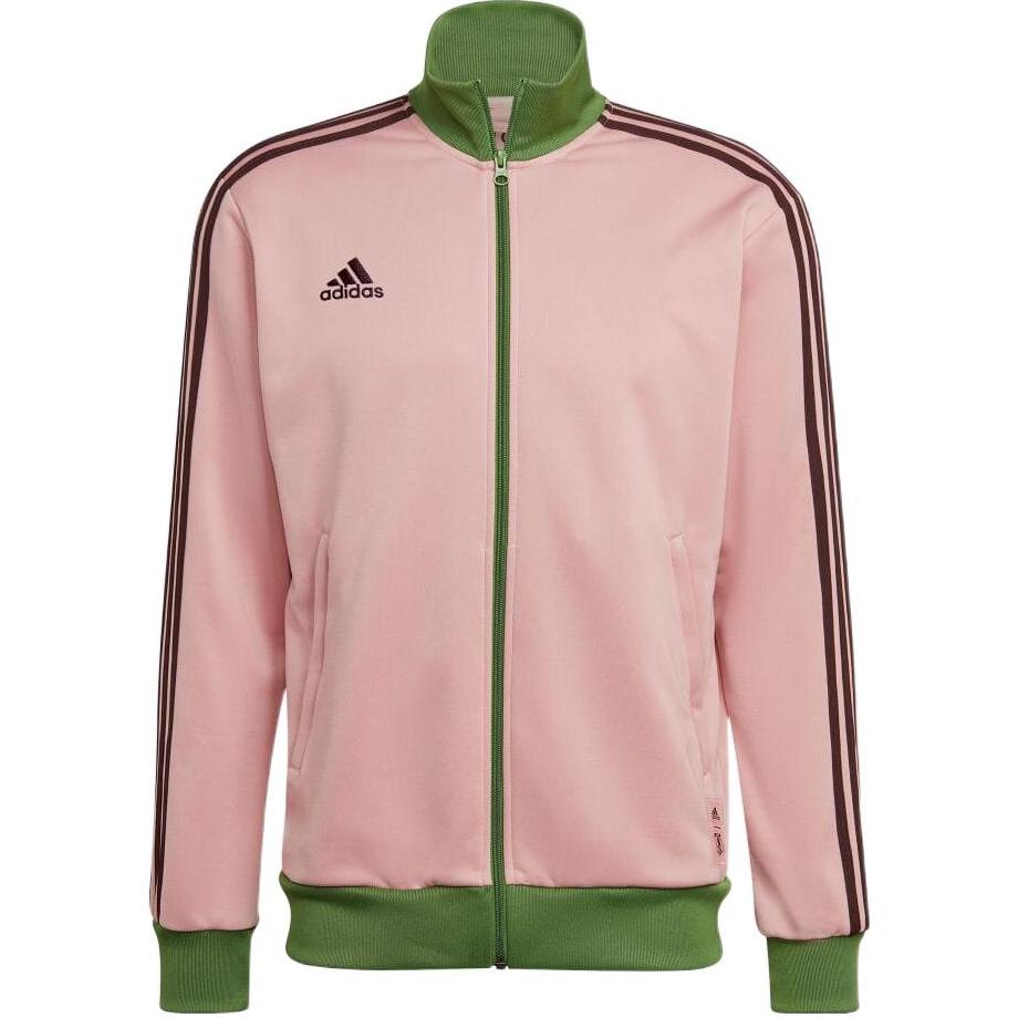 adidas FW22 Pink Embroidered Logo Striped Zip-Up High Neck Jacket Unisex HT6890