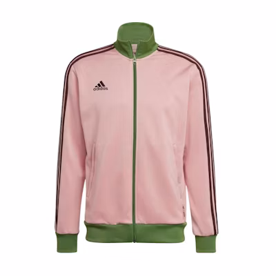 adidas FW22 Pink Embroidered Logo Striped Zip-Up High Neck Jacket Unisex HT6890