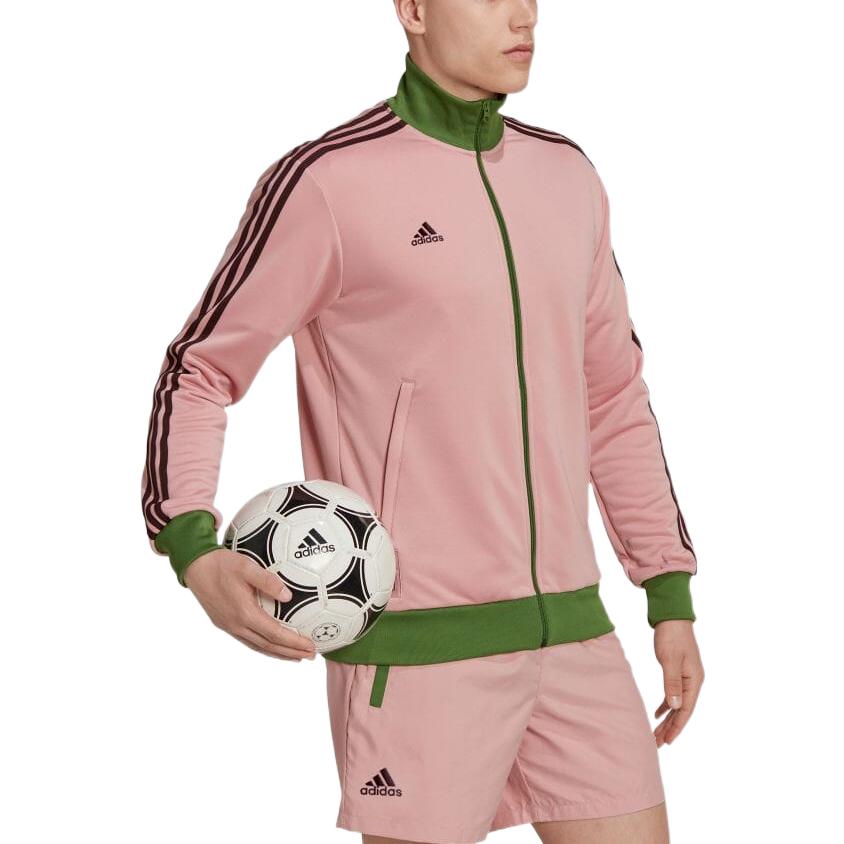 adidas FW22 Pink Embroidered Logo Striped Zip-Up High Neck Jacket Unisex HT6890 圖 3