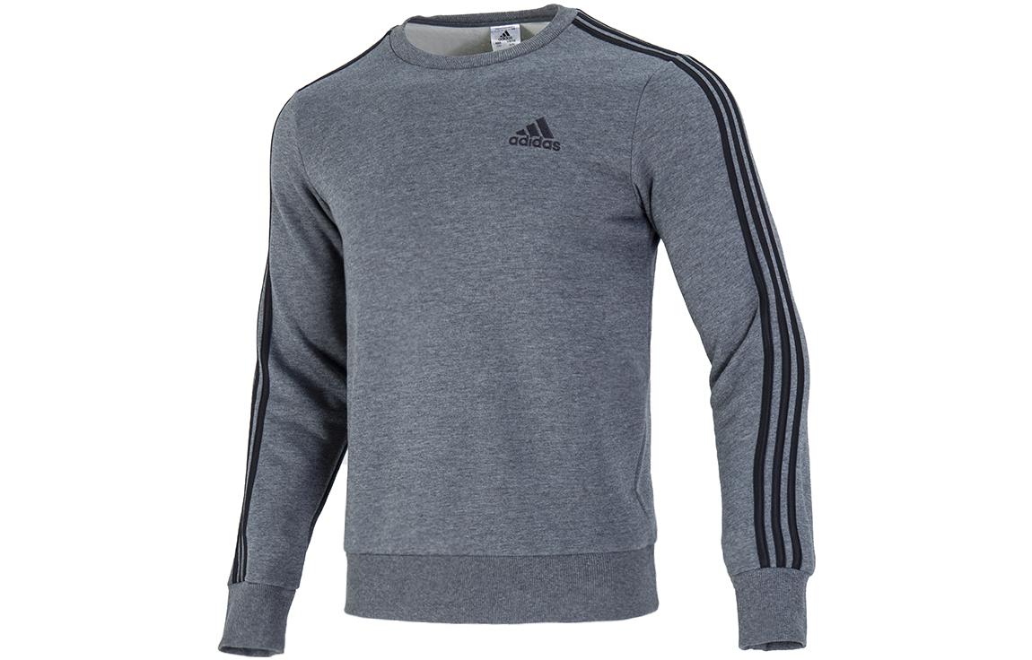adidas FW22 Printed Fleece Pullover Sweatshirt Grey H12166