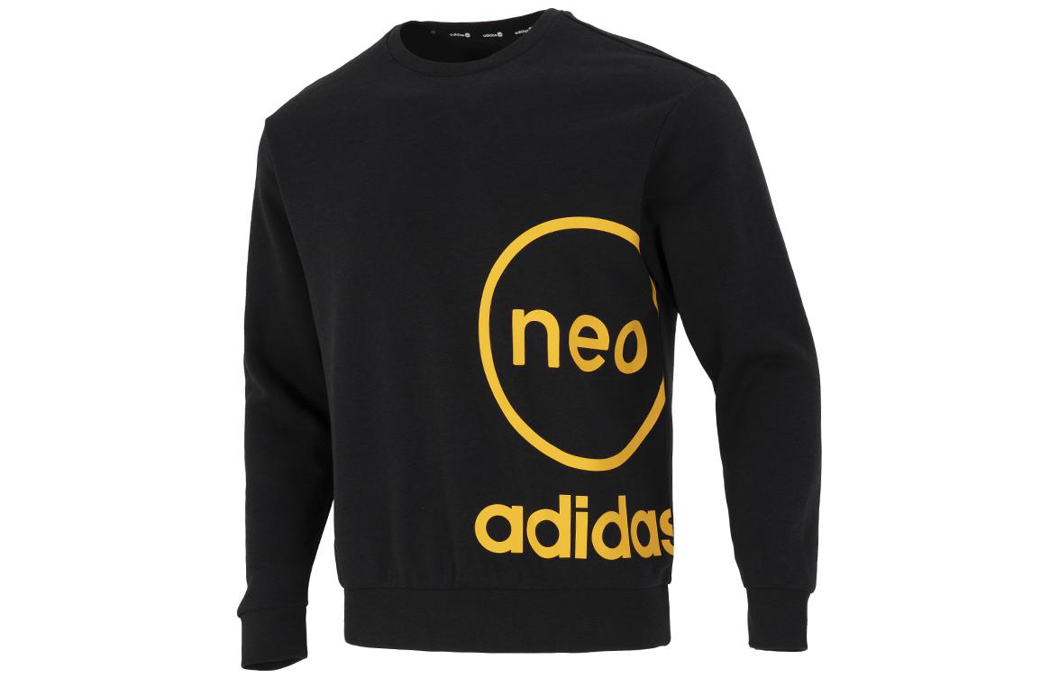 adidas FW22 Printed Logo Pullover Sweatshirt Men’s Black HN8730