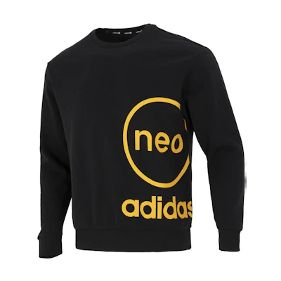adidas FW22 Printed Logo Pullover Sweatshirt Men’s Black HN8730