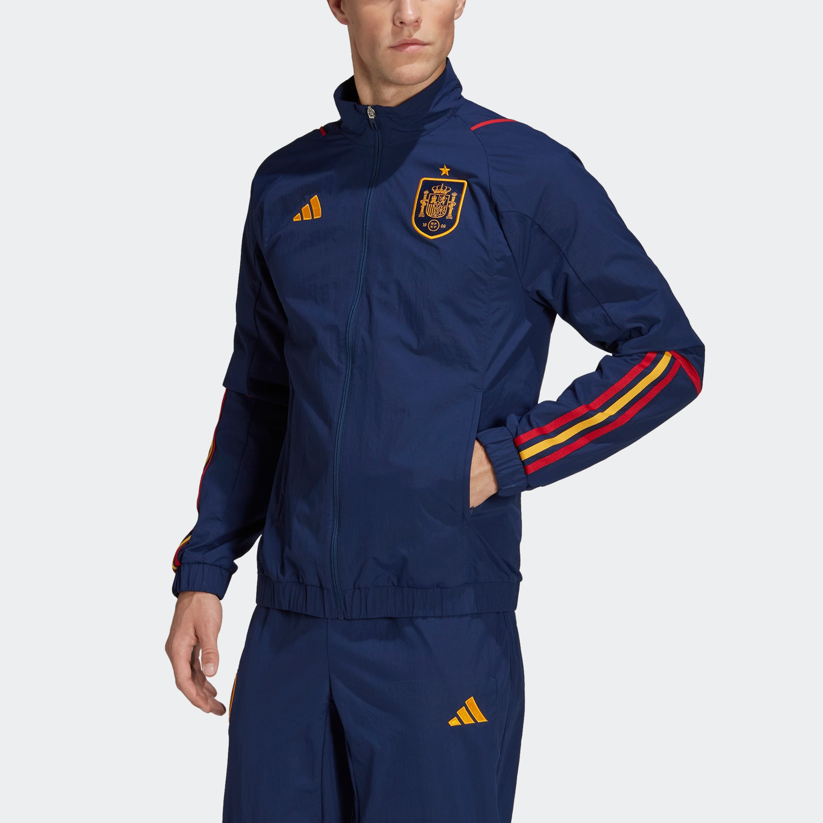 Purchase adidas FW22 復古條紋Logo海軍藍足球運動外套 運動服裝 HE8813