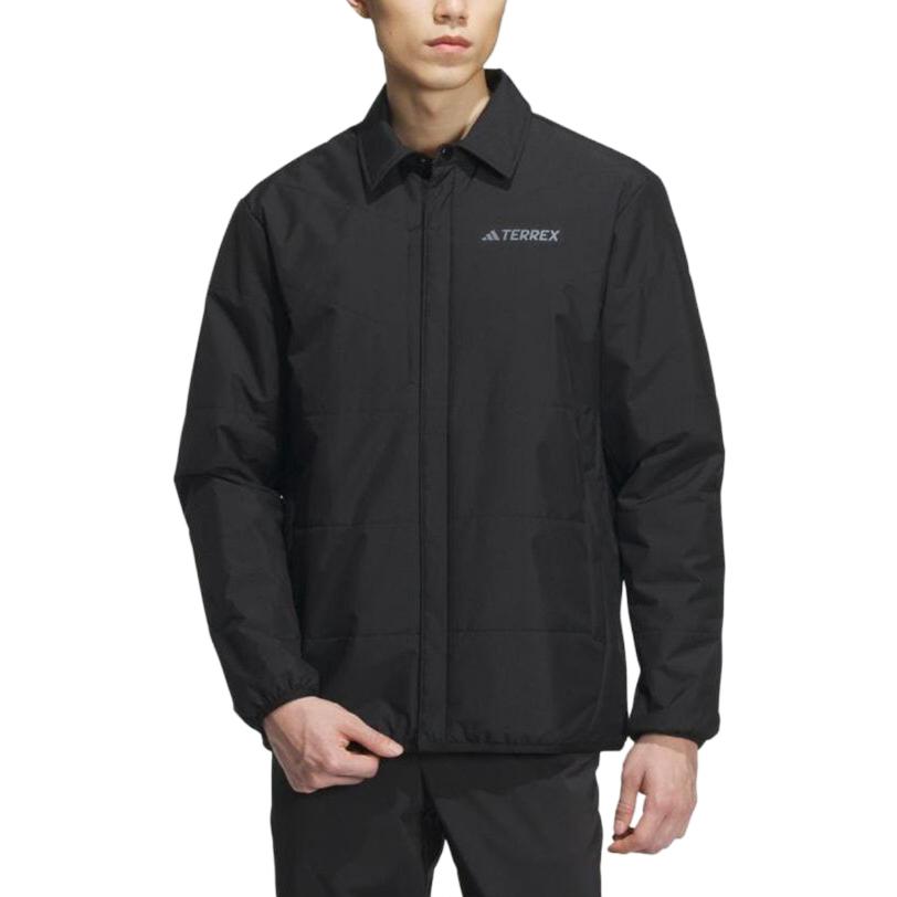 adidas FW23 Black Polo Collar Jacket with Solid Letter Print Design IL9014 圖 3