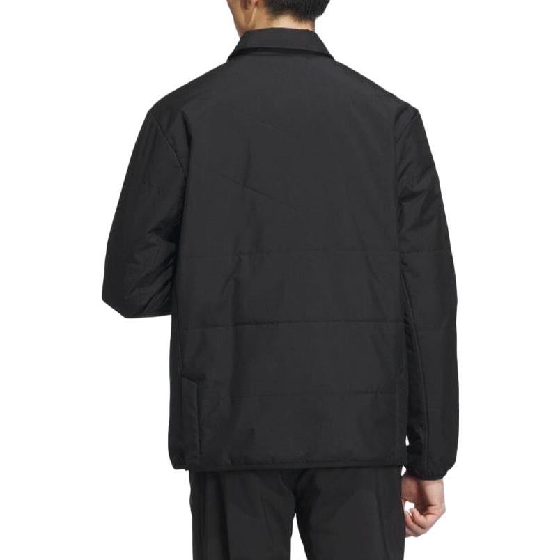 adidas FW23 Black Polo Collar Jacket with Solid Letter Print Design IL9014 圖 4