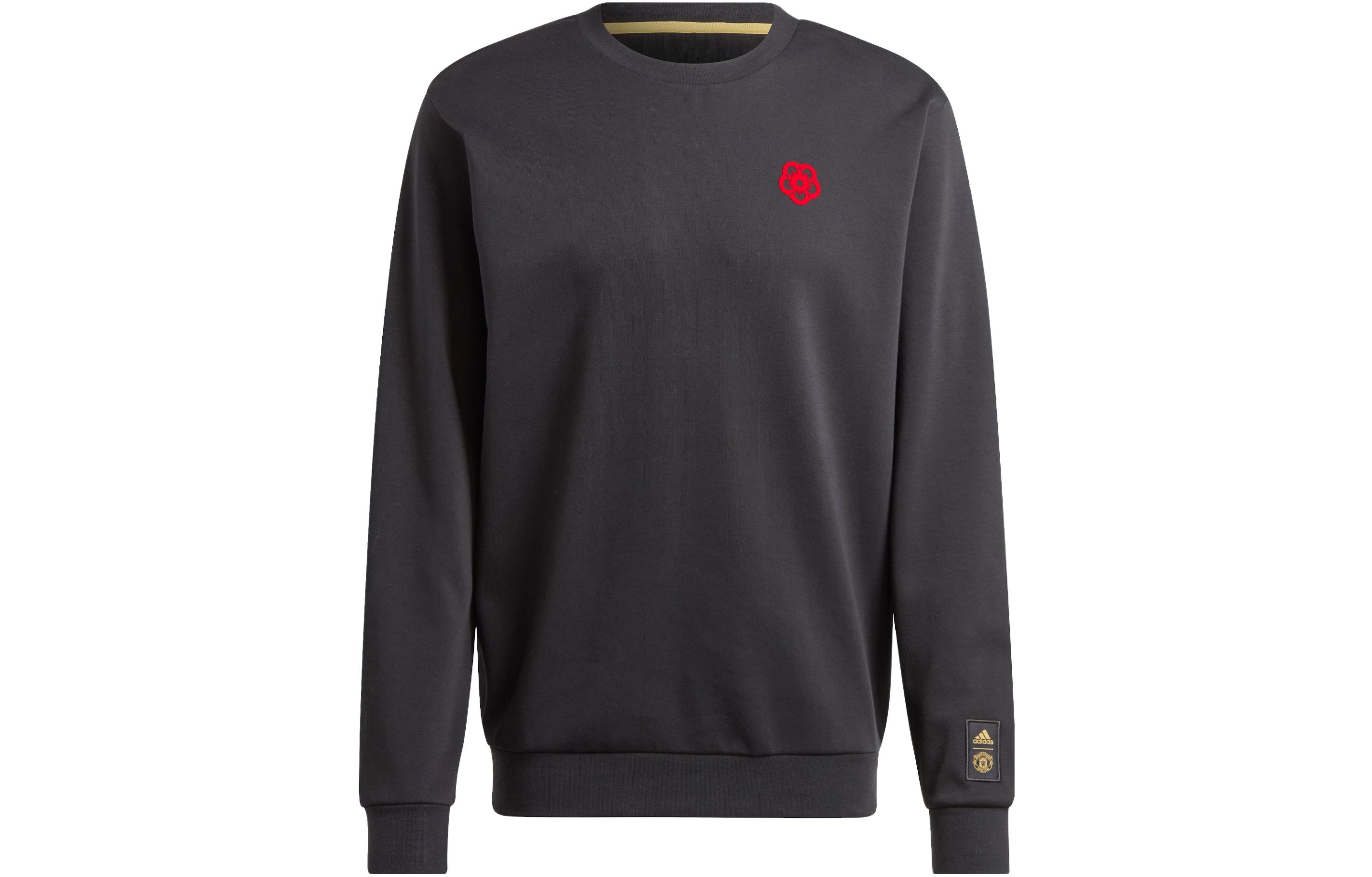 adidas FW23 CNY Chinese Paper-Cut Man Utd Logo Crewneck Sweatshirt Black IP9184