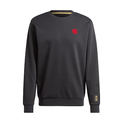 adidas FW23 CNY Chinese Paper-Cut Man Utd Logo Crewneck Sweatshirt Black IP9184