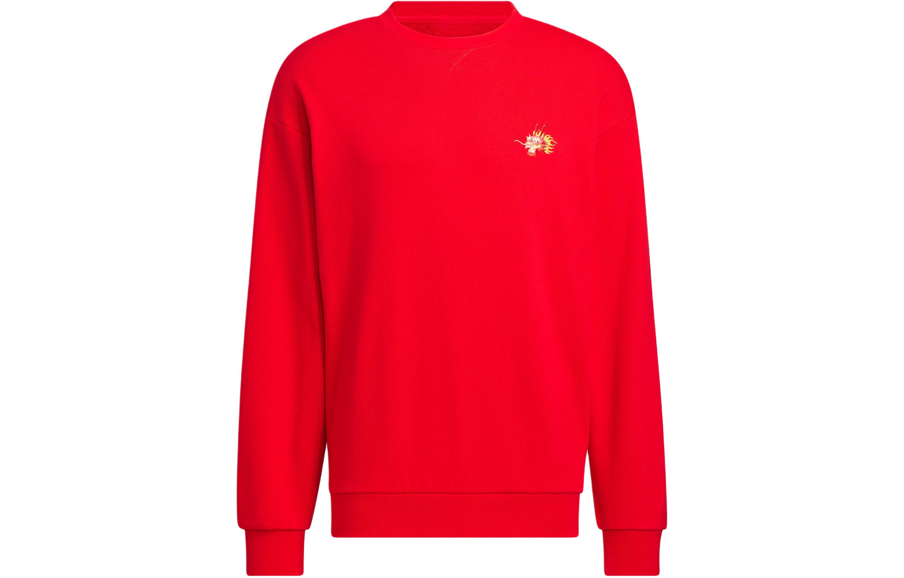 adidas FW23 CNY Dragon Embroidered Crewneck Sweatshirt - Light Scarlet Red JE6108