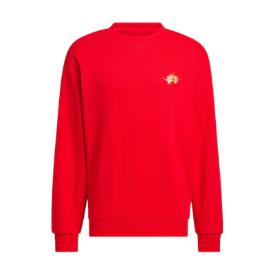 adidas FW23 CNY Dragon Embroidered Crewneck Sweatshirt - Light Scarlet Red JE6108