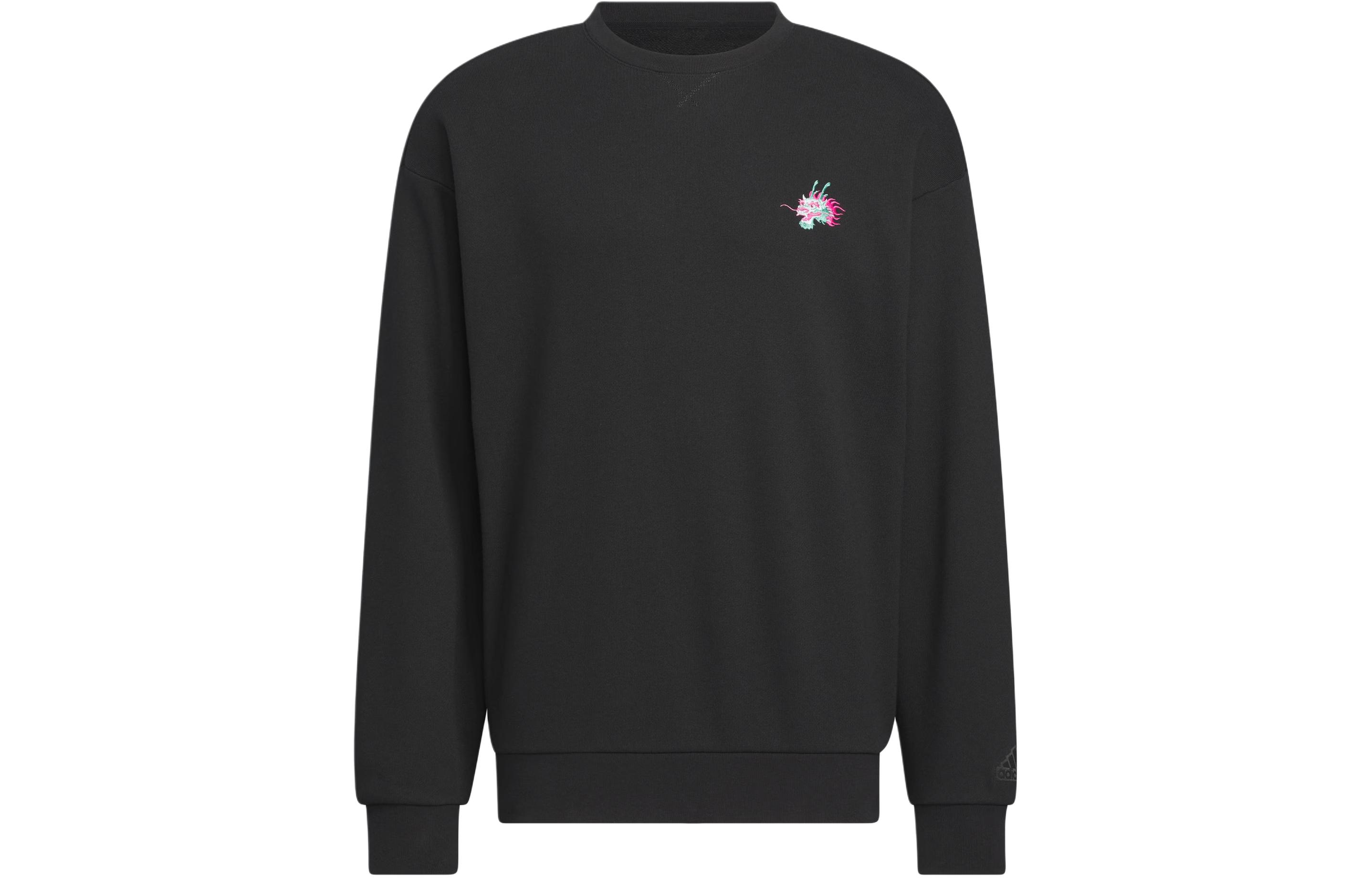 adidas FW23 CNY Dragon Embroidery Crewneck Sweatshirt Black JE6107