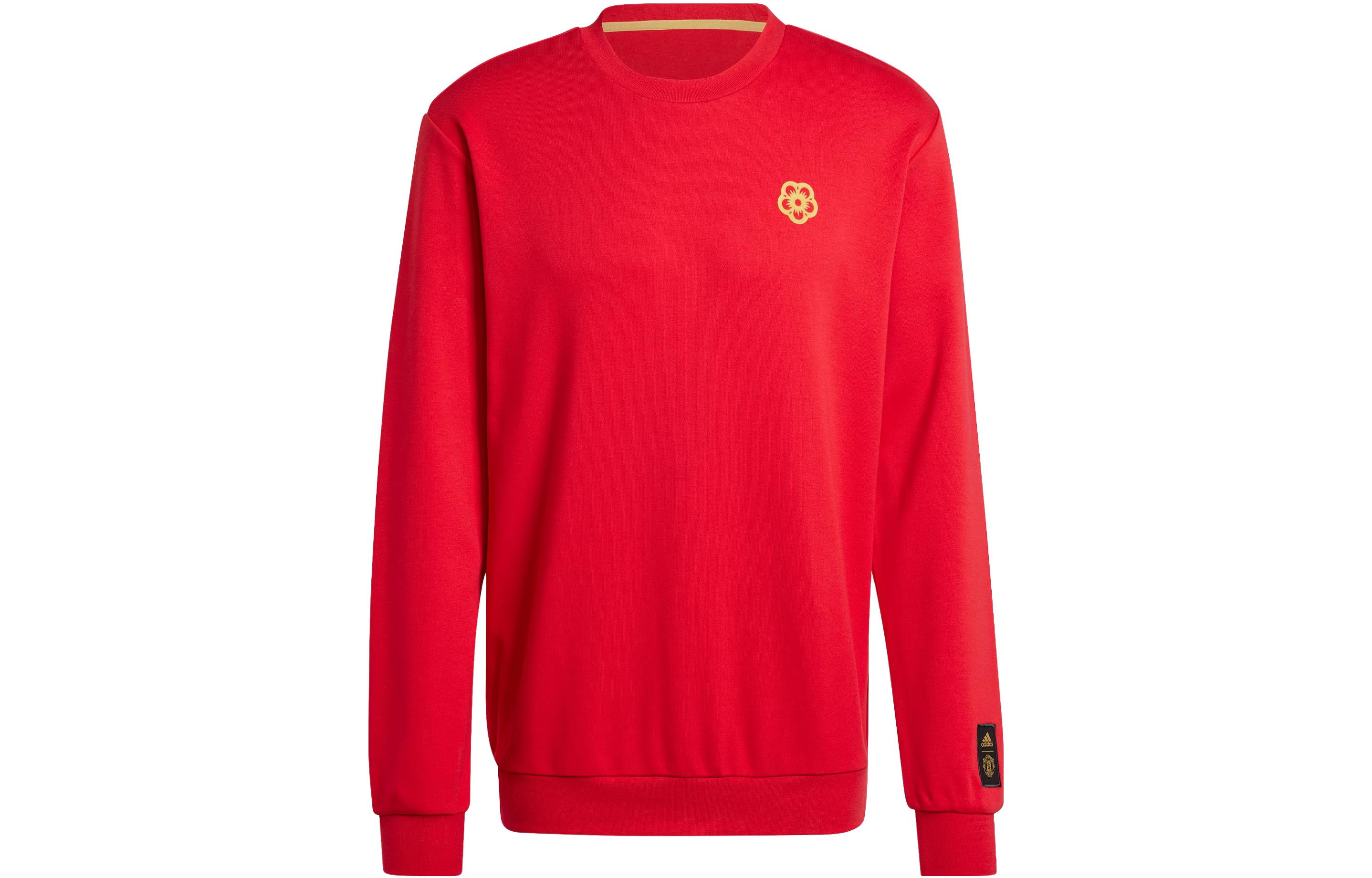 adidas FW23 CNY Year of the Dragon Man United Traditional Crewneck Sweatshirt Red IW9306