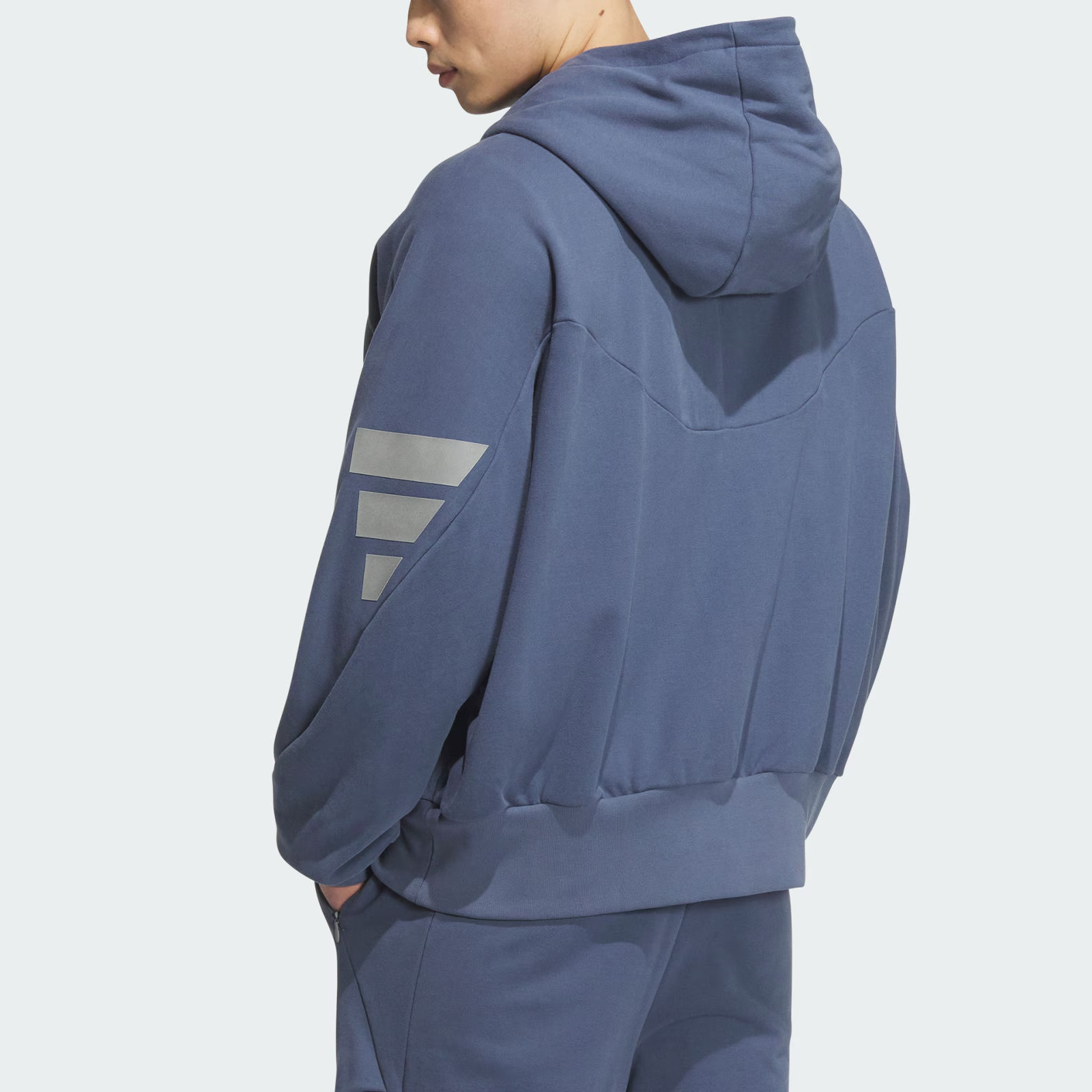 adidas FW24 FUSTL P Hoodie Ink Blue Casual Comfortable Jacket JM6153 圖 5