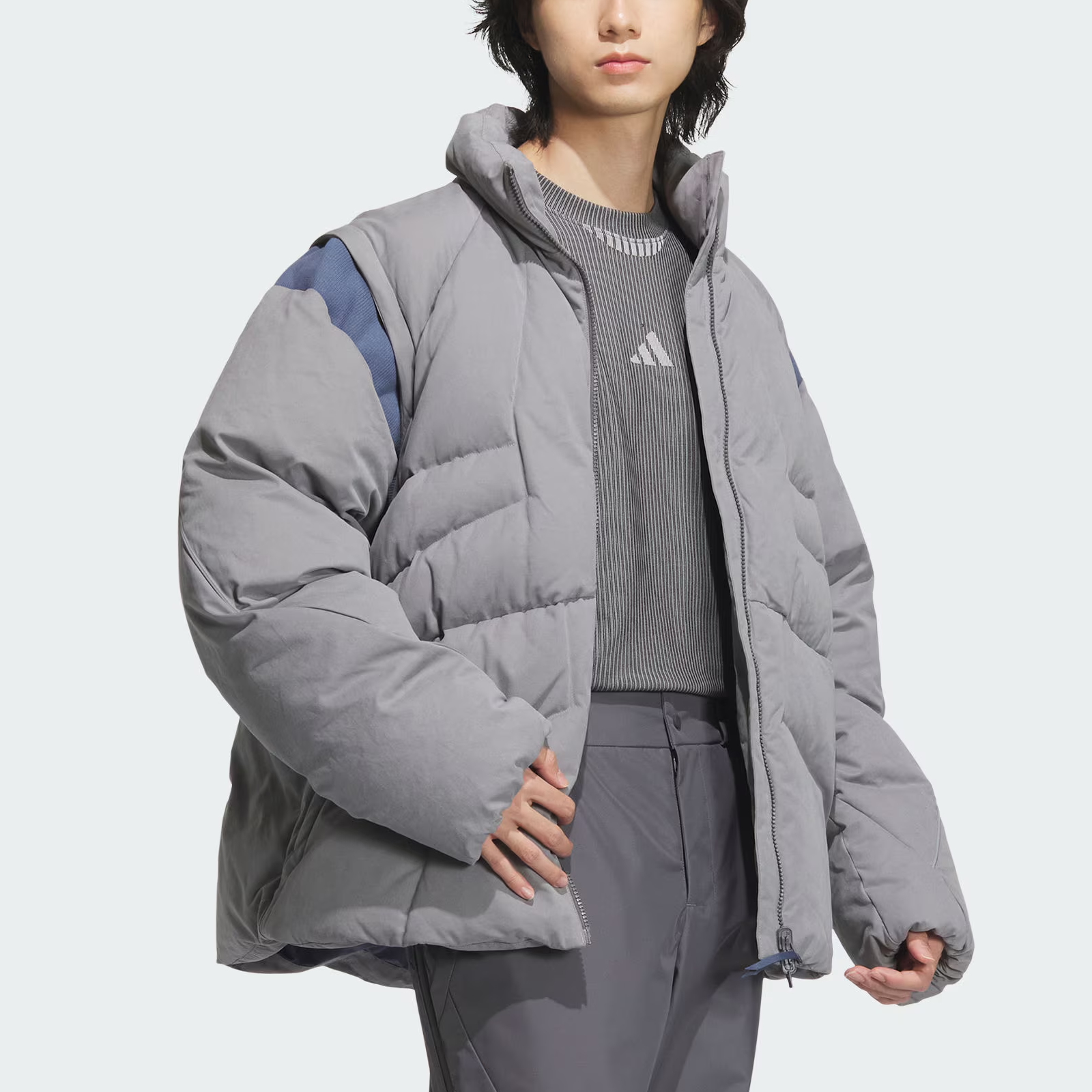 adidas FW24 FUSTL Series DJK MID Detachable Logo Puffer Jacket Men Grey JM6174 圖 6