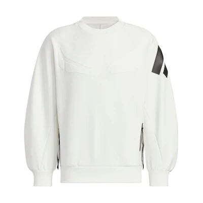 adidas FW24 Future Style Pre Logo White Long Sleeve Sweatshirt Men’s Casual Wear JN3466