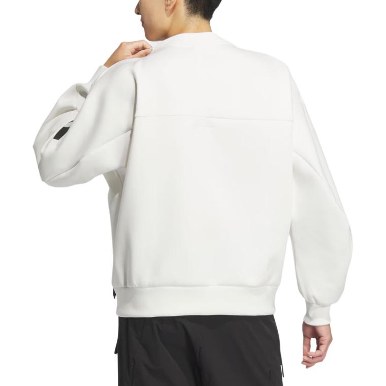 Shop アディダス FW24 フューチャースタイル プレロゴ ホワイト 長袖 スウェット メンズカジュアルウェア JN3466