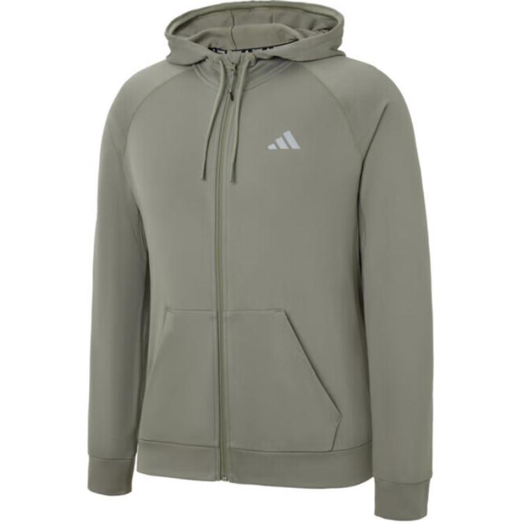 adidas FW24 Green Logo Hoodie - Striped College Style Zip-Up Jacket IW8395