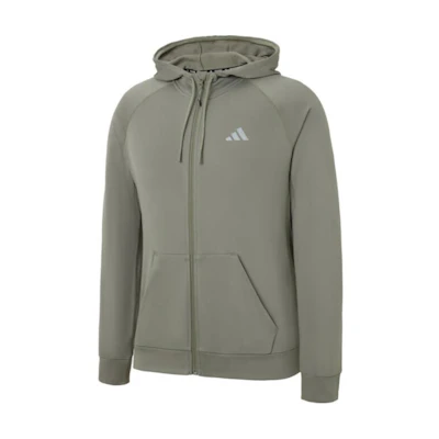 adidas FW24 Green Logo Hoodie - Striped College Style Zip-Up Jacket IW8395