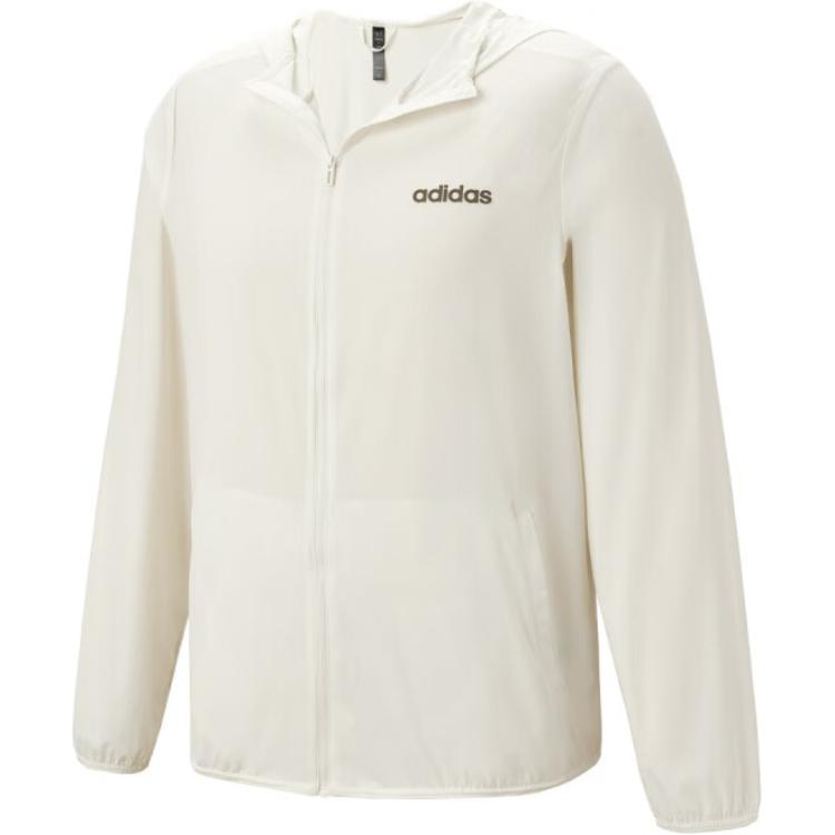 adidas FW24 Unisex White Hoodie - Quick-Dry, Breathable, Casual Zip Jacket JL8232