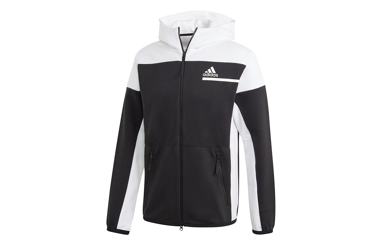 adidas FZ Black Hooded Casual Sports Jacket GM6533 圖 2