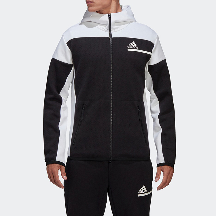 adidas FZ Black Hooded Casual Sports Jacket GM6533 圖 4