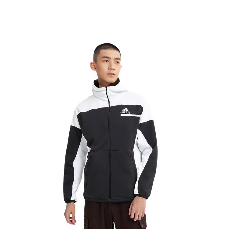 adidas FZ Black Hooded Casual Sports Jacket GM6533 圖 7