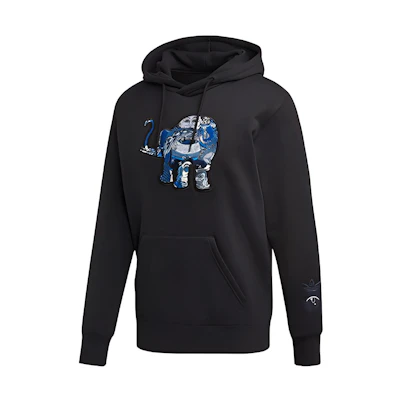 adidas Gallery Hoodie Abstract Print Pullover Sweatshirt Black Fit ED9351
