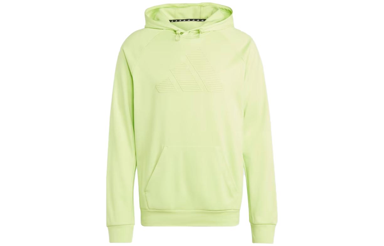 adidas Game and Go Big Logo Training Hoodie Green Long Sleeve Pullover IM1782