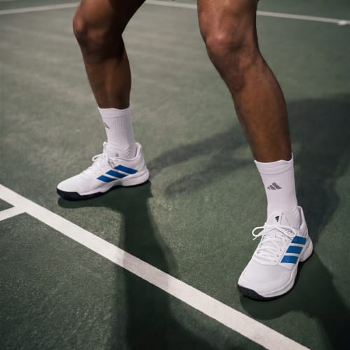 Shop adidas GameCourt 3 Tout Terrain Blanc/ Bleu Rayonnant/ Noir Core KI3596