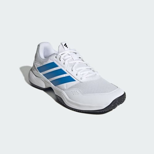 Sizing adidas GameCourt 3 Tout Terrain Blanc/ Bleu Rayonnant/ Noir Core KI3596
