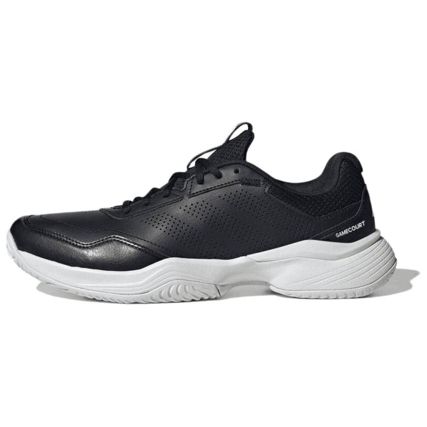 adidas GameCourt 3 Tennis Shoes Black Synthetic Leather Low-Cut Comfortable KI3605