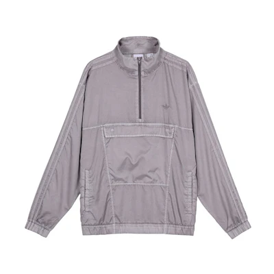 adidas Garment Dyed Trefoil G Wash Half-Zip Logo Track Jacket Grey Unisex GL9902
