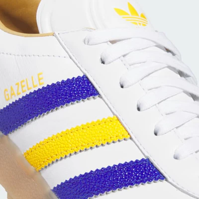 Adidas Gazelle Leder Golfschuhe Spikeless Cloud White/Lucid Blue/Crew Yellow JR6700 1