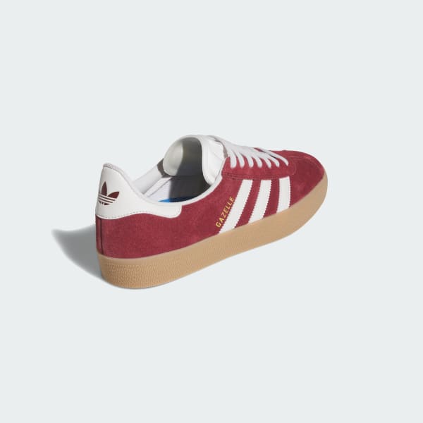 Details for Adidas Gazelle ADV Shadow Red/Crystal White/Gold Metallic Sneakers JR2000