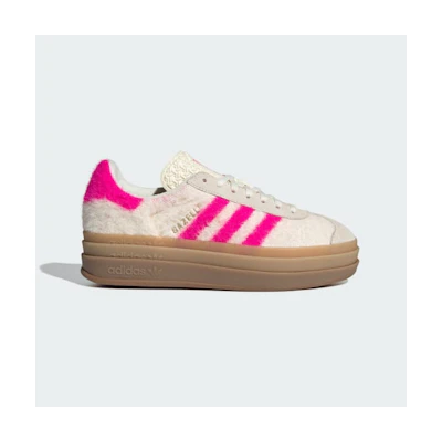 (W) Adidas Gazelle Bold Shoes Cream White/Shock Pink/Gold Metallic