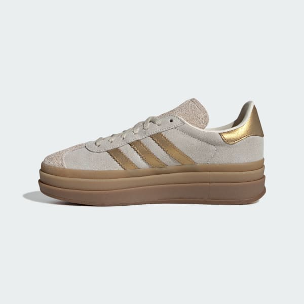 Details for (Women) adidas Gazelle Bold Exclusive for Snidel. Cream White/Cream White/Brown Desert IH6781