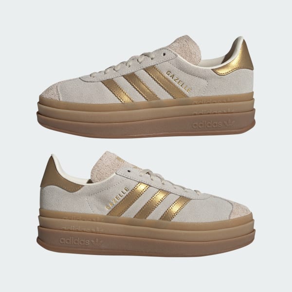Sizing (Women) adidas Gazelle Bold Exclusive for Snidel. Cream White/Cream White/Brown Desert IH6781