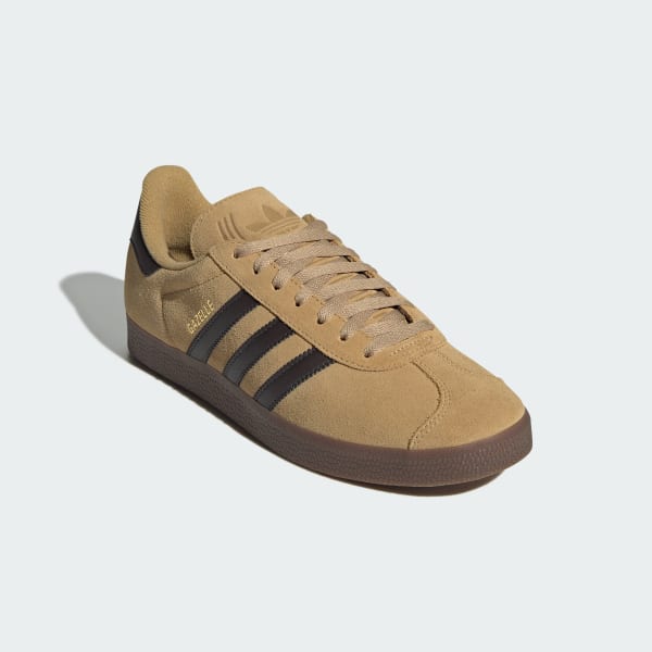 Shop Adidas Gazelle Beige Dorado/Marrón Oscuro/Dorado Metálico JR6287