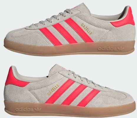 Adidas Gazelle Indoor Shoes Beige/Lucid Red/Cloud White JR3840 Cheap Adidas Gazelle Indoor Shoes Beige/Lucid Red/Cloud White JR3840
