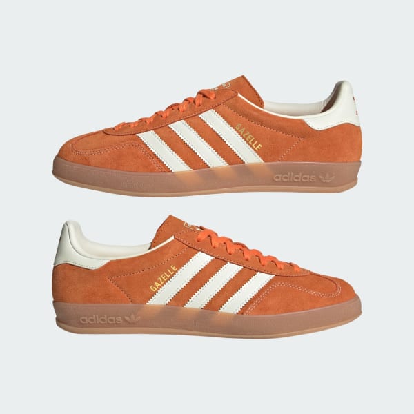 Cheap Adidas Gazelle 室內鞋 橙色/米白色/金屬金 JQ8392