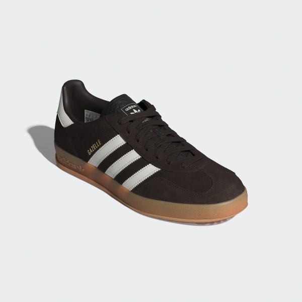 Details for Adidas Gazelle Indoor Sneakers Aurora Coffee/Core White/Gum HQ5152