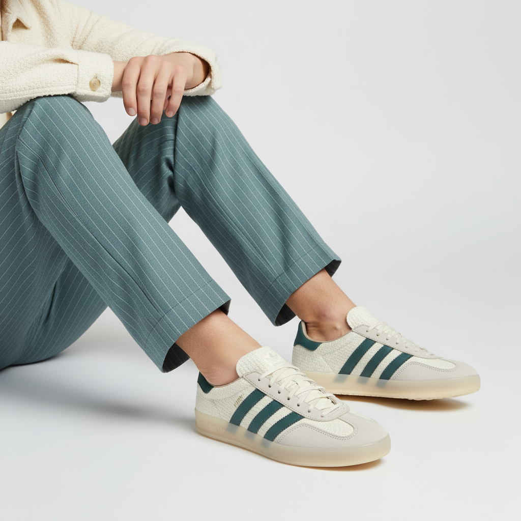 Order Adidas Gazelle Indoor Cream White/Preloved Teal/Wonder White Sneakers. JR3837