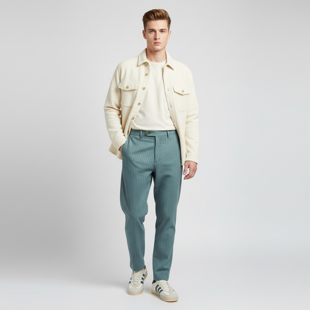 Lookbook Adidas Gazelle Indoor Cream White/Preloved Teal/Wonder White Sneakers. JR3837
