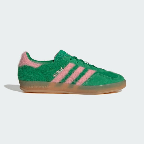 (Women) Adidas Gazelle Indoor Sneakers Green/Glow Pink/Gum JP8342